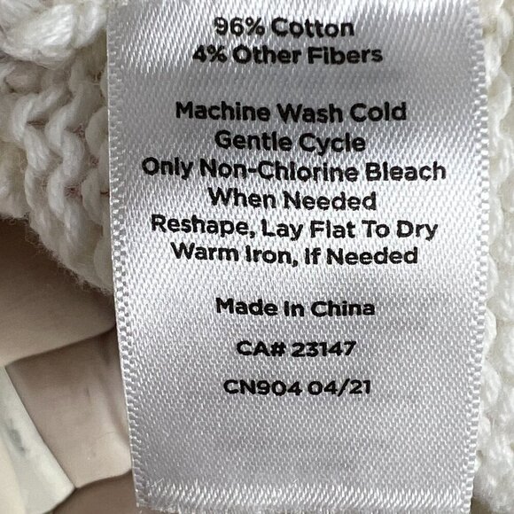 Talbots Womens L White Knit Sweater Rainbow Accents Space Dye Long Sleeve Top - Picture 14 of 15